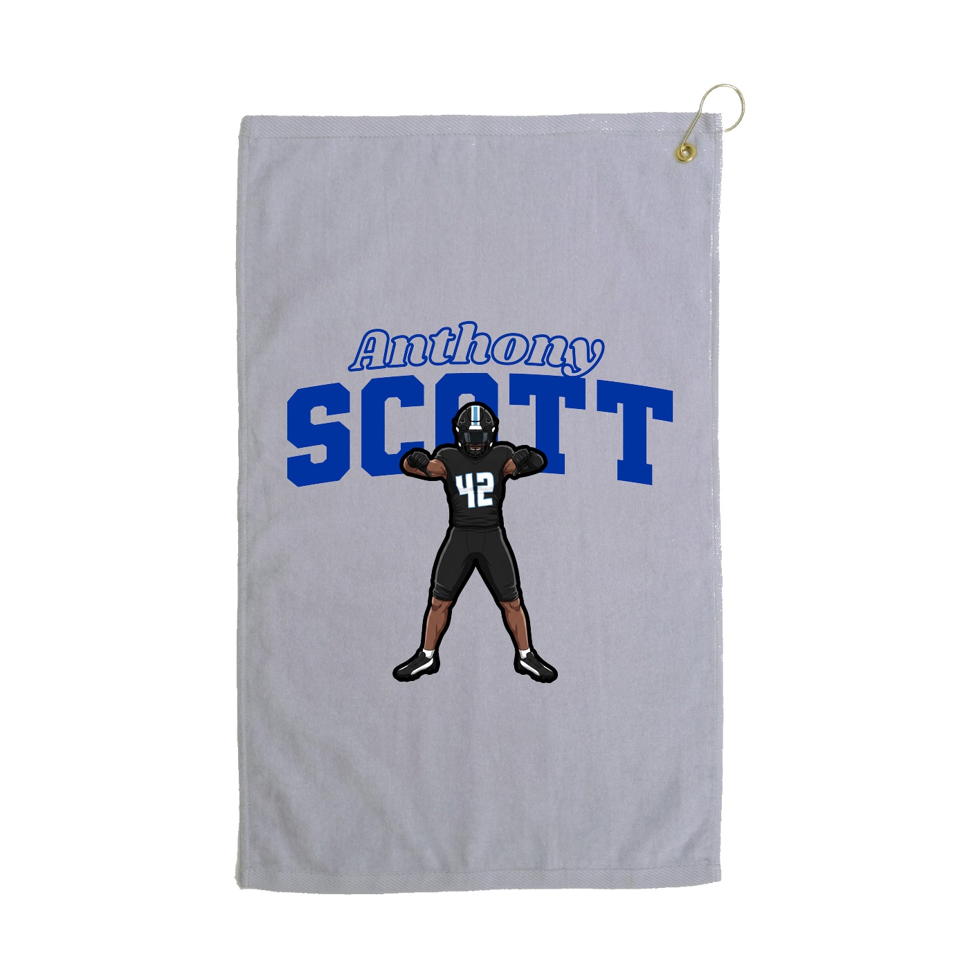 Golf Towel — Name Arch in Grey