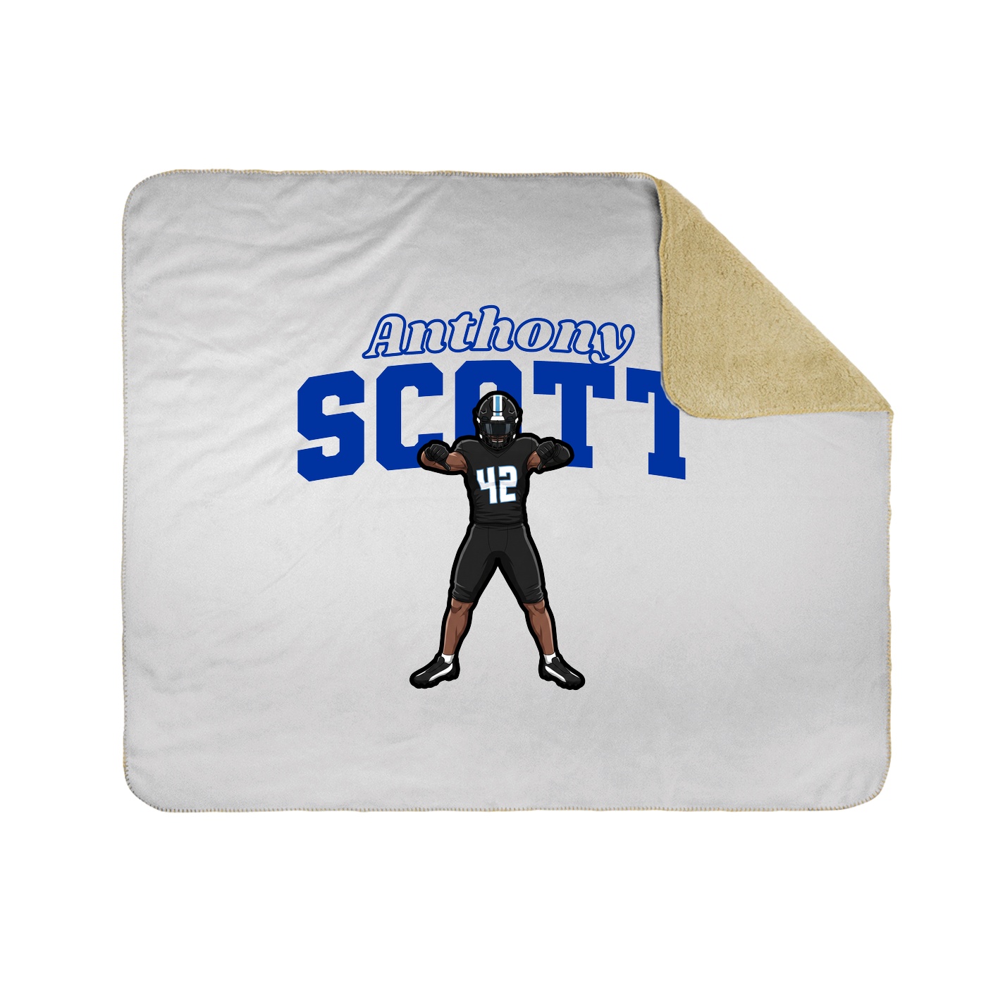 Throw Blanket — Name Arch in White
