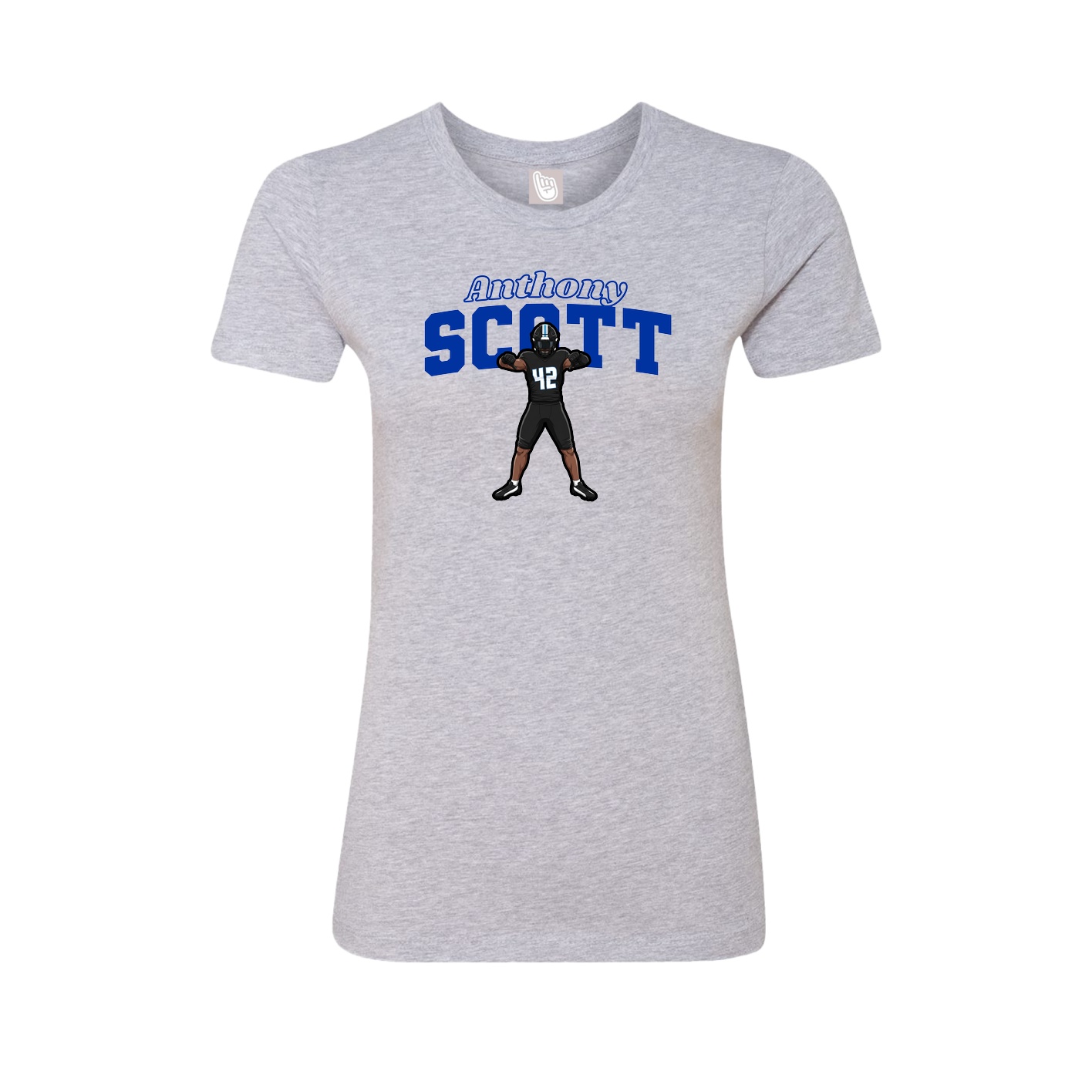 Fitted Women's Tee — Name Arch in Grey