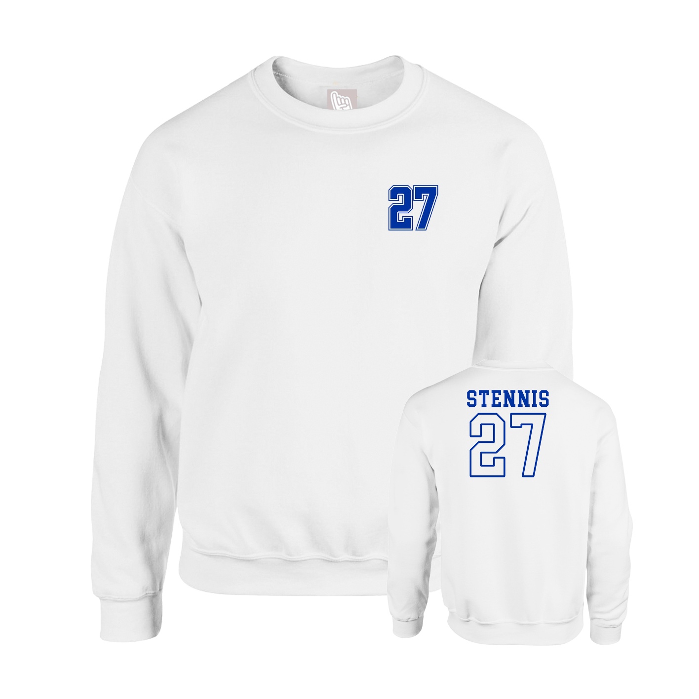 Fleece Crew — Chest Back in White