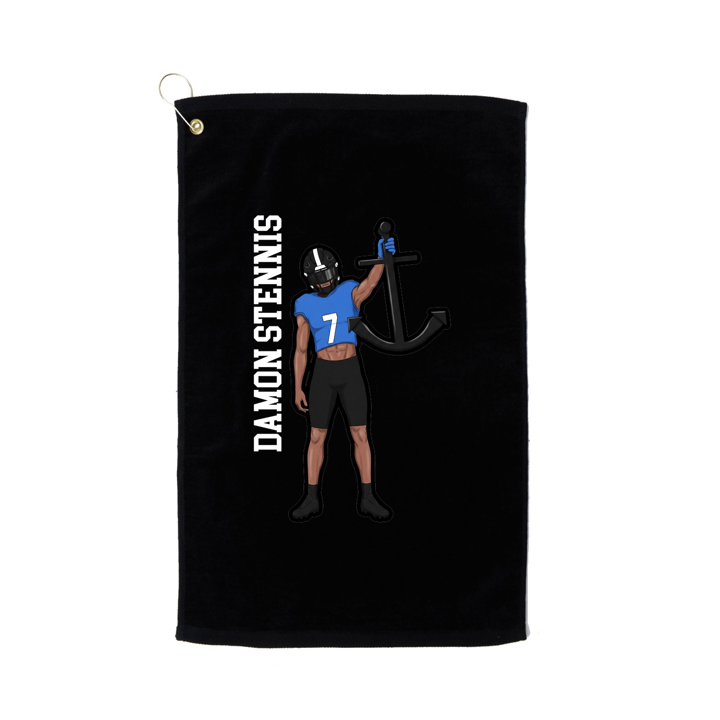 Golf Towel — Name Vertical in Black