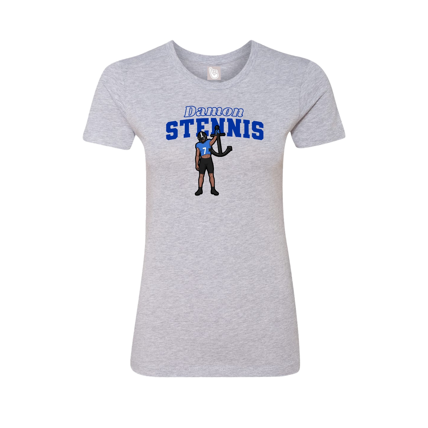 Fitted Women's Tee — Name Arch in Grey