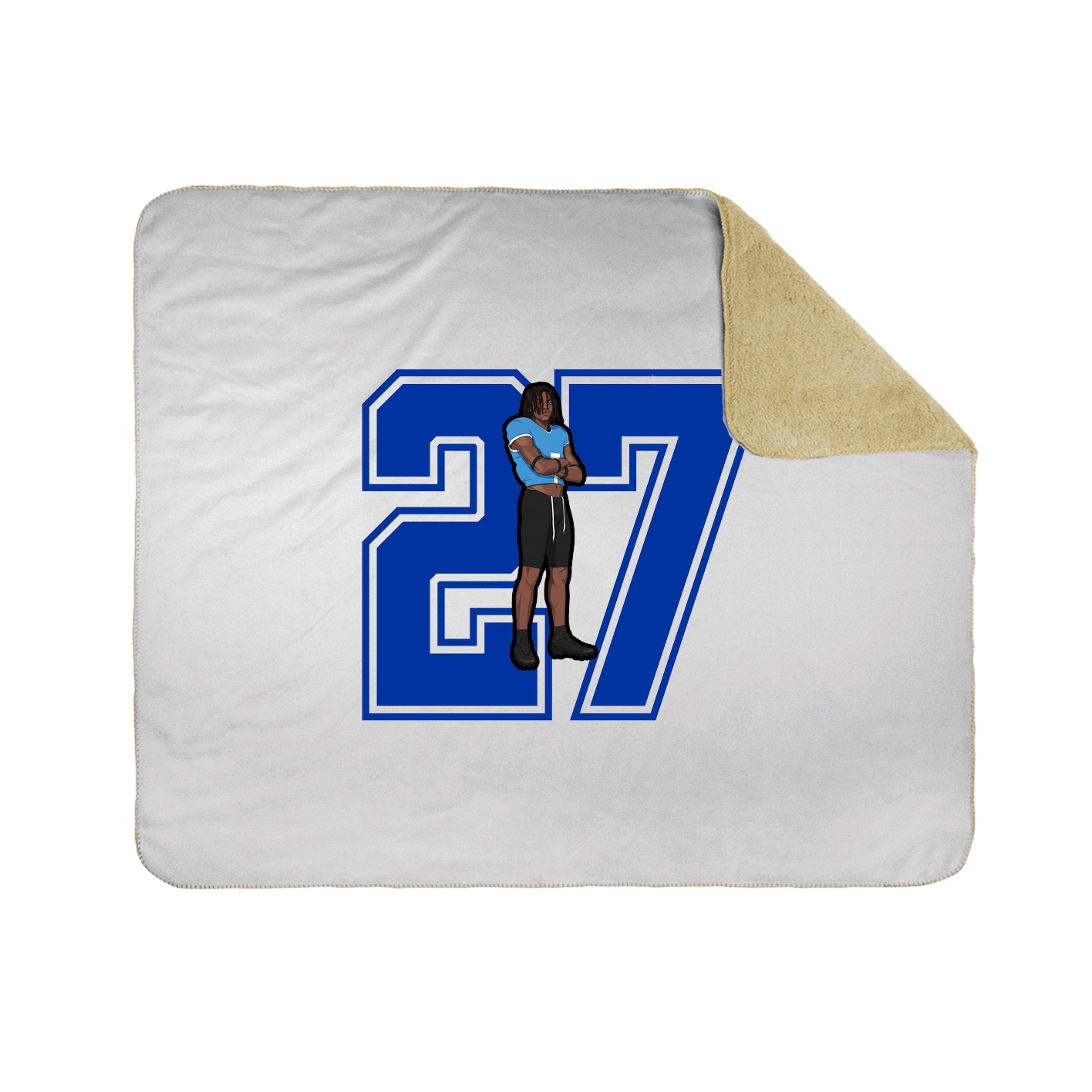 Throw Blanket — Number in White