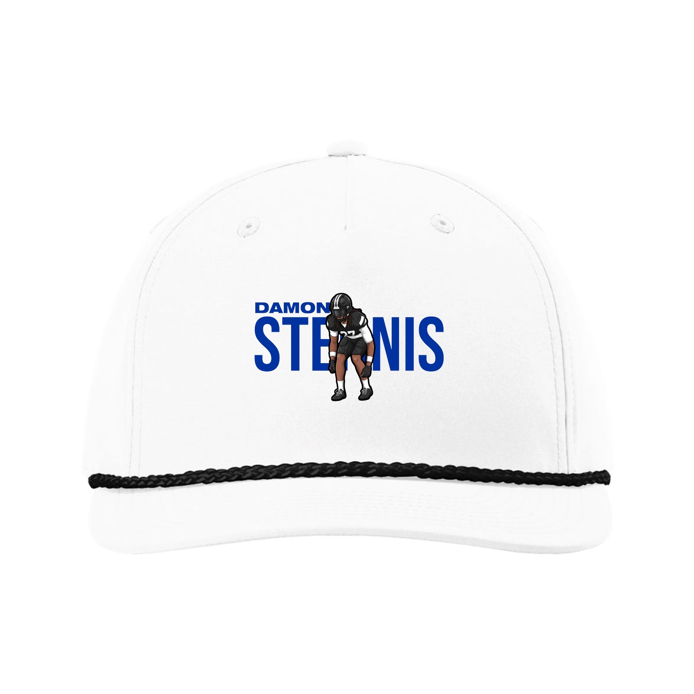 Five-Panel Classic Rope Cap — Player Name in White