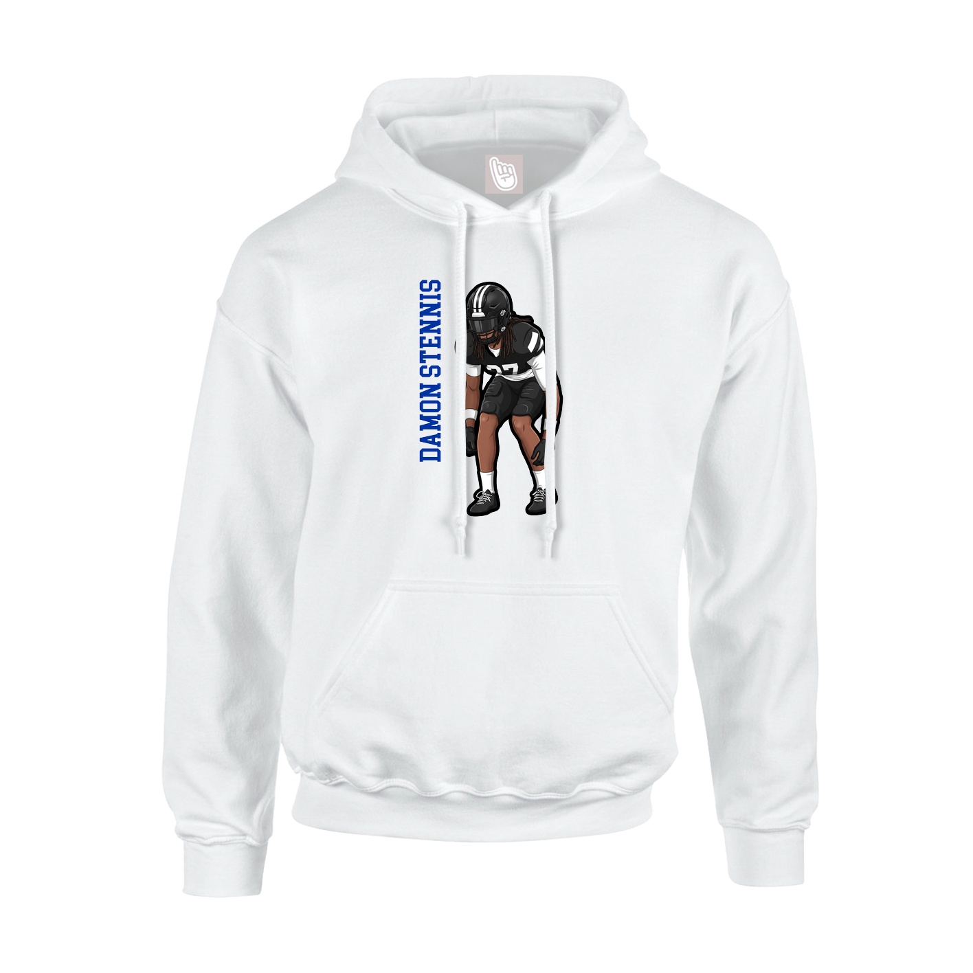 Youth Hoodie — Name Vertical in White