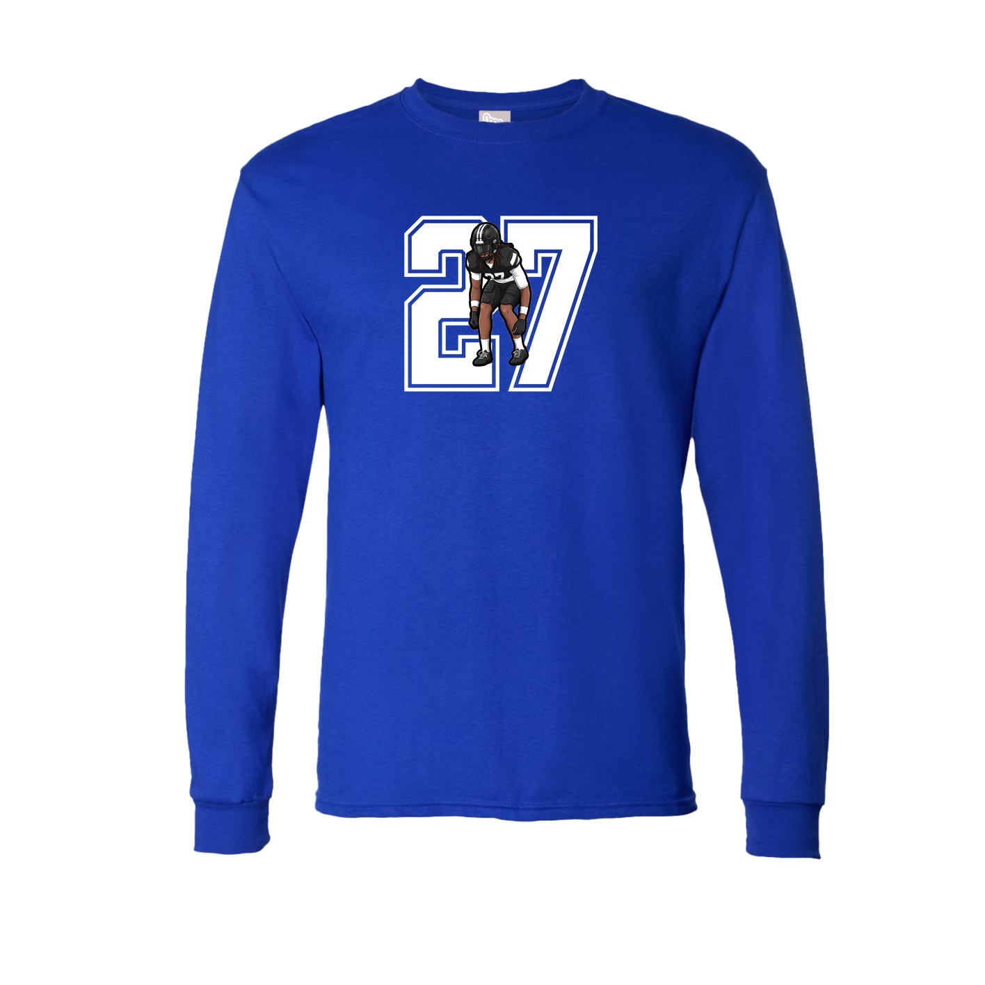 Long Sleeve Tee — Number in Royal