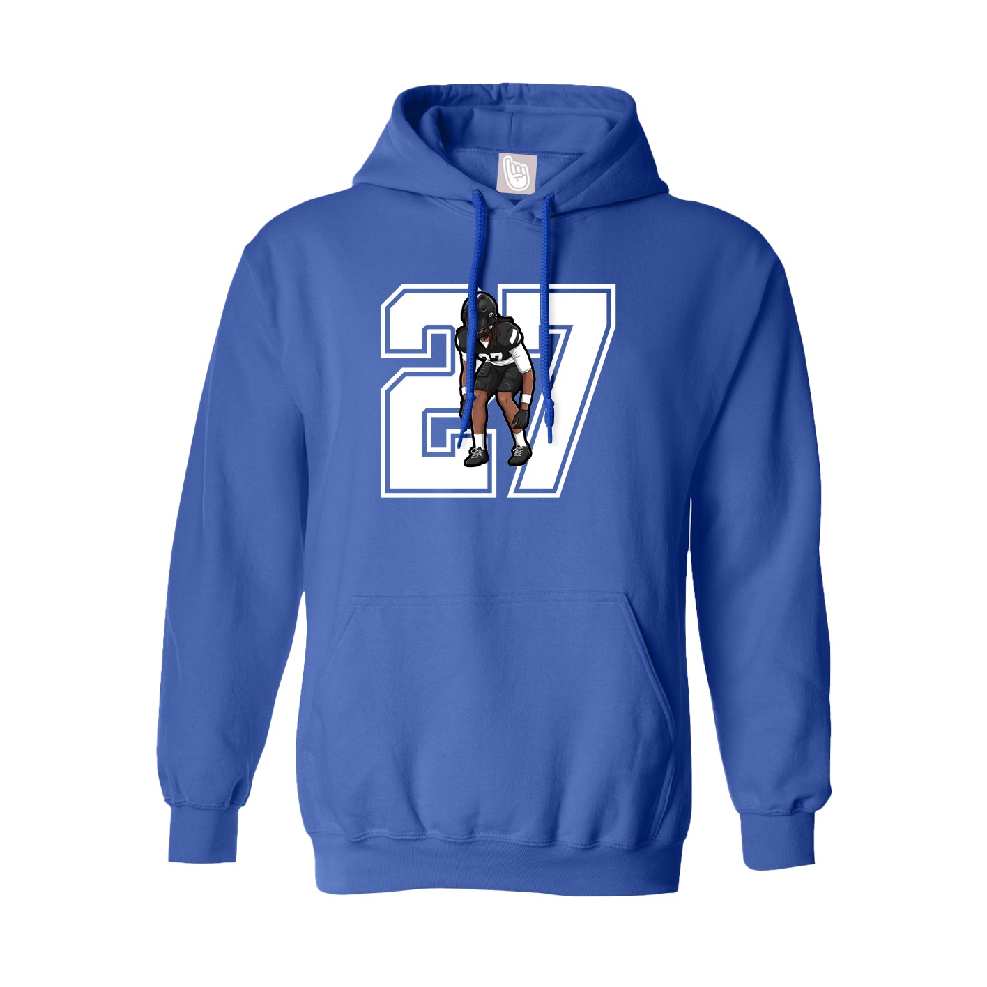 Youth Hoodie — Number in Royal