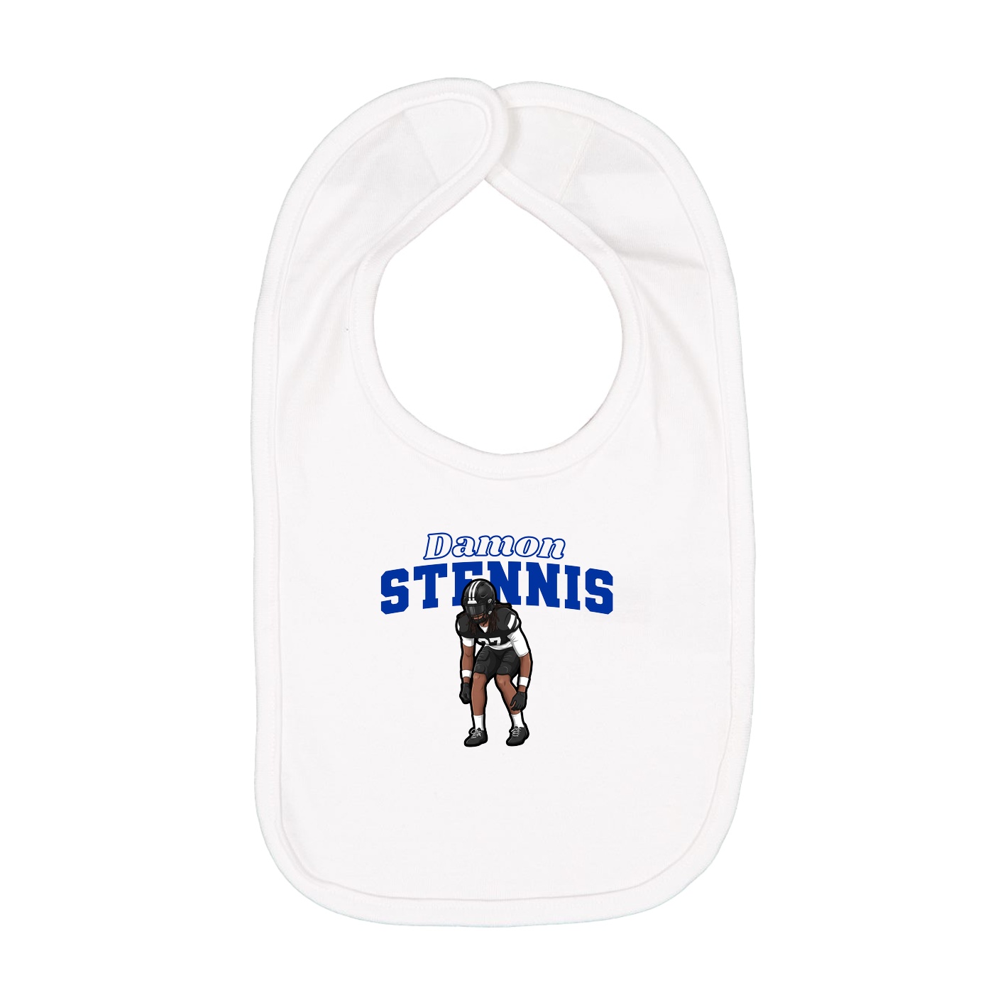 Infant Bib — Name Arch in White