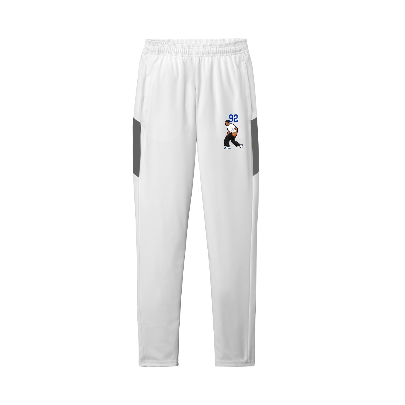 Team Travel Pant — Number Top in White/Grey