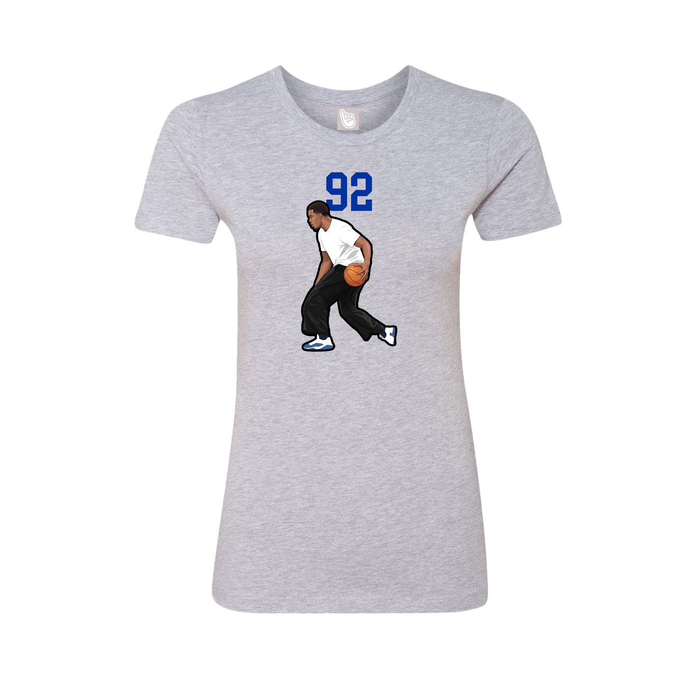 Fitted Women's Tee — Number Top in Grey