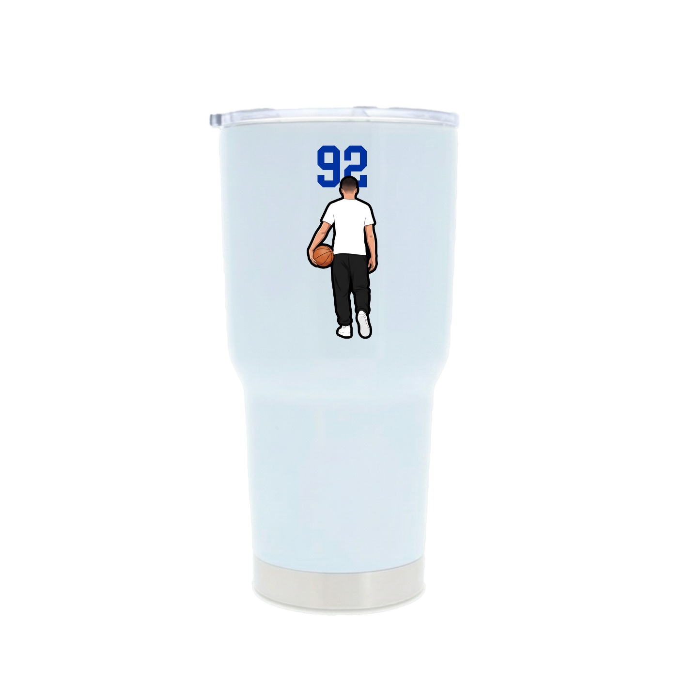 30oz Stainless Steel Tumbler — Number Top in White
