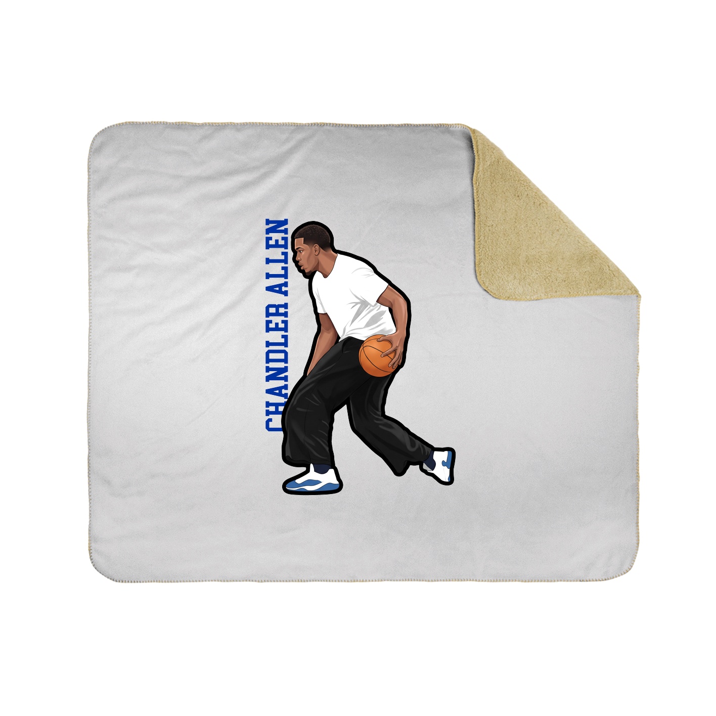 Throw Blanket — Name Vertical in White