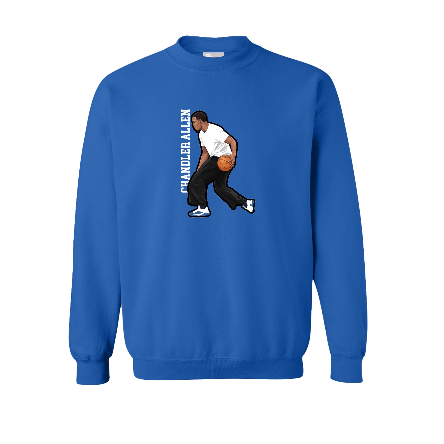 Fleece Crew — Name Vertical in Royal