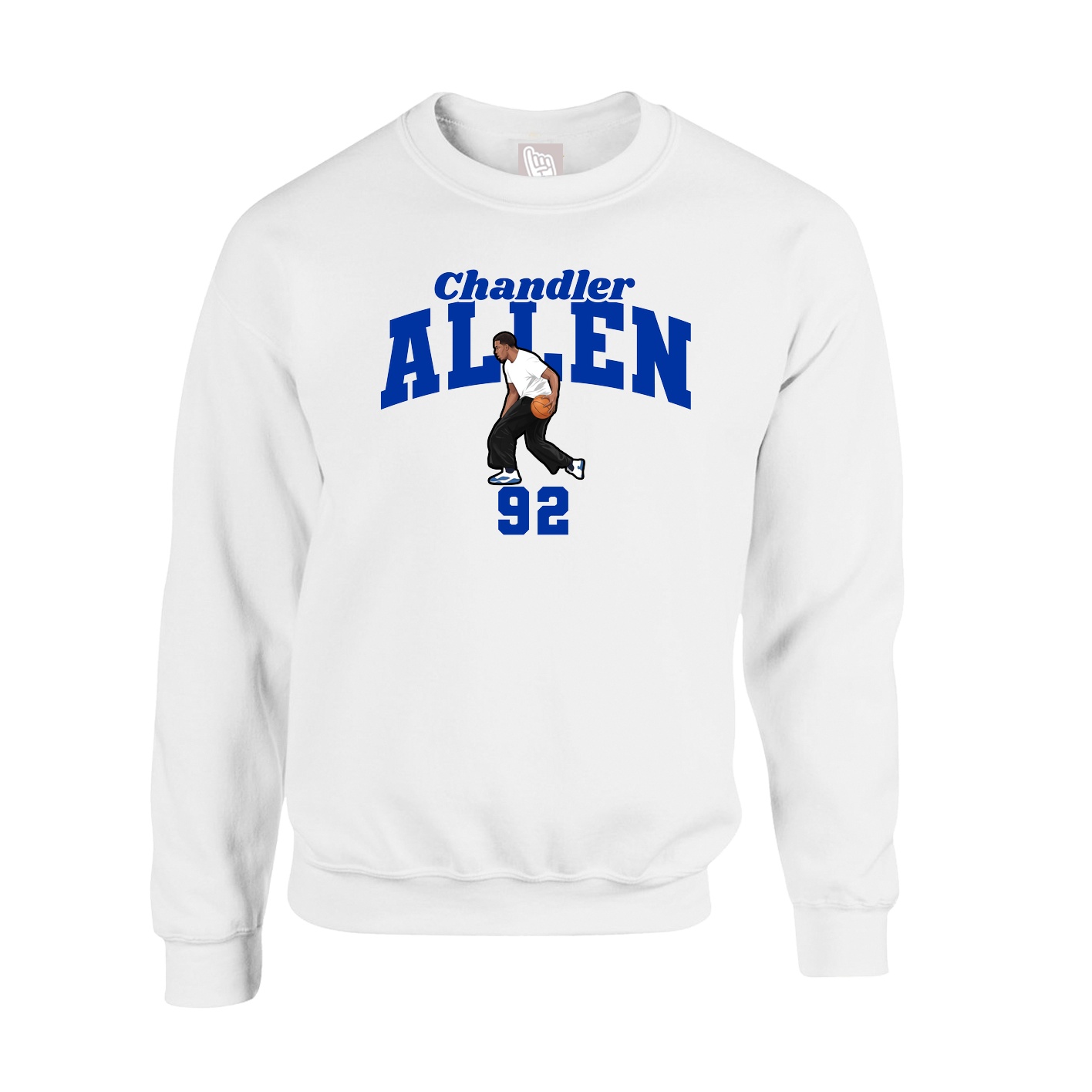 Fleece Crew — Signature Arch in White