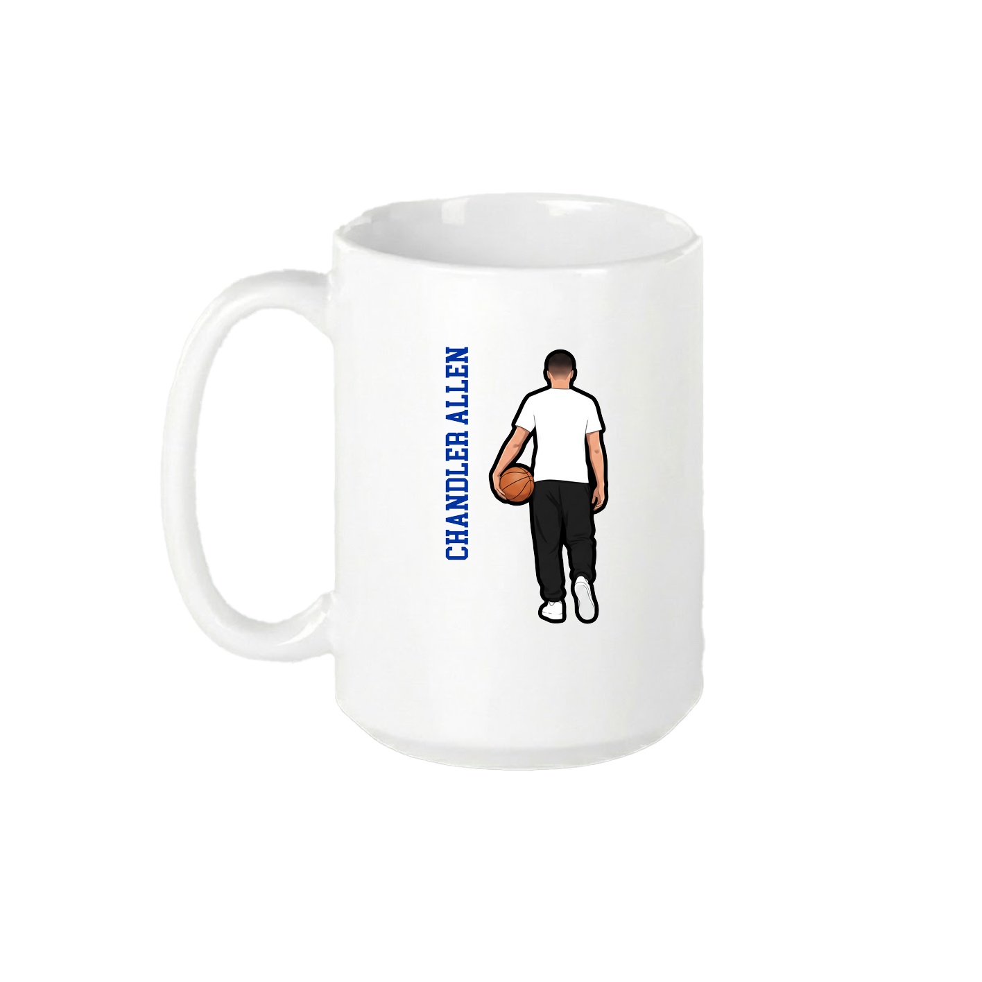 15oz Coffee Mug — Name Vertical in White
