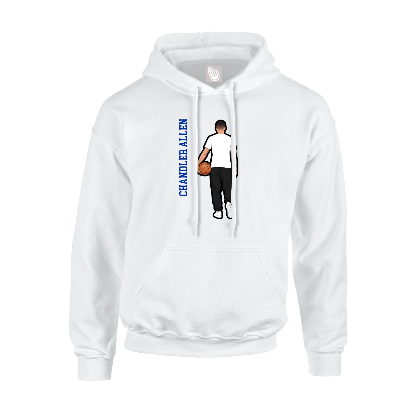 Youth Hoodie — Name Vertical in White