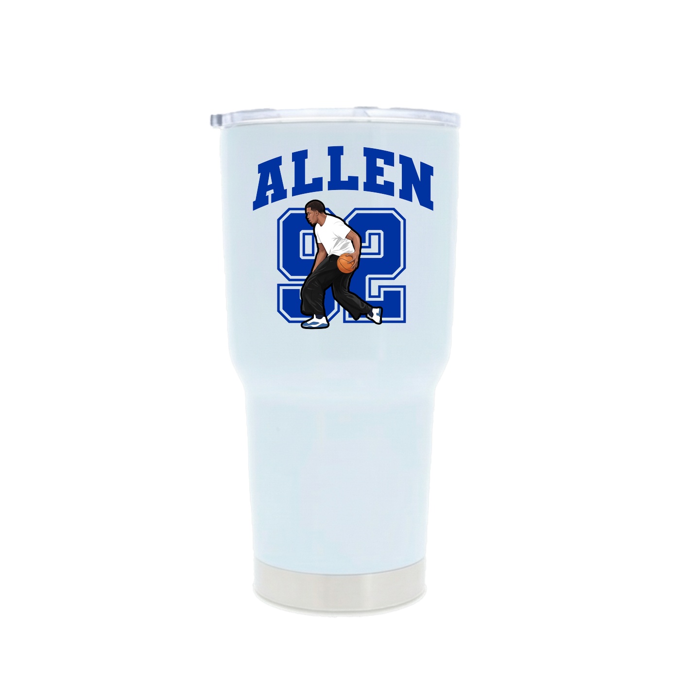 30oz Stainless Steel Tumbler — Number in White