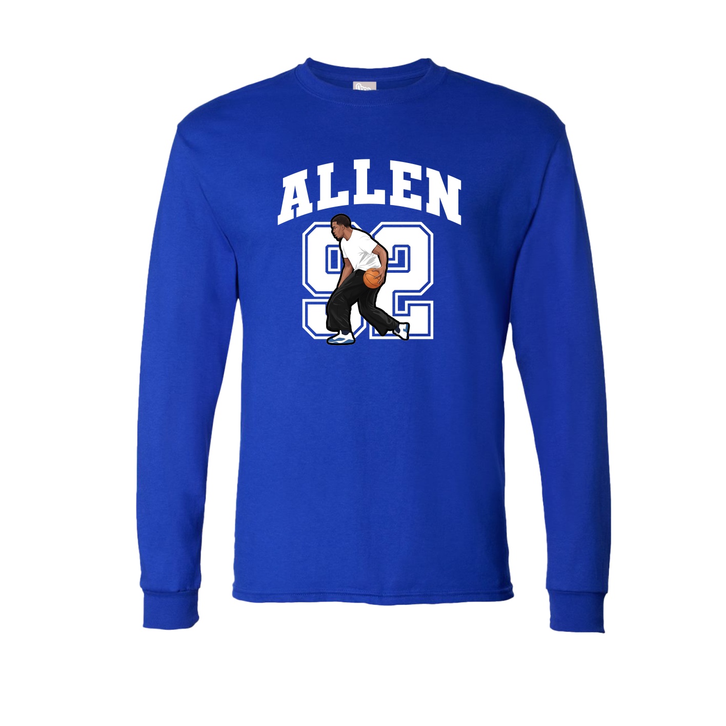Long Sleeve Tee — Number in Royal