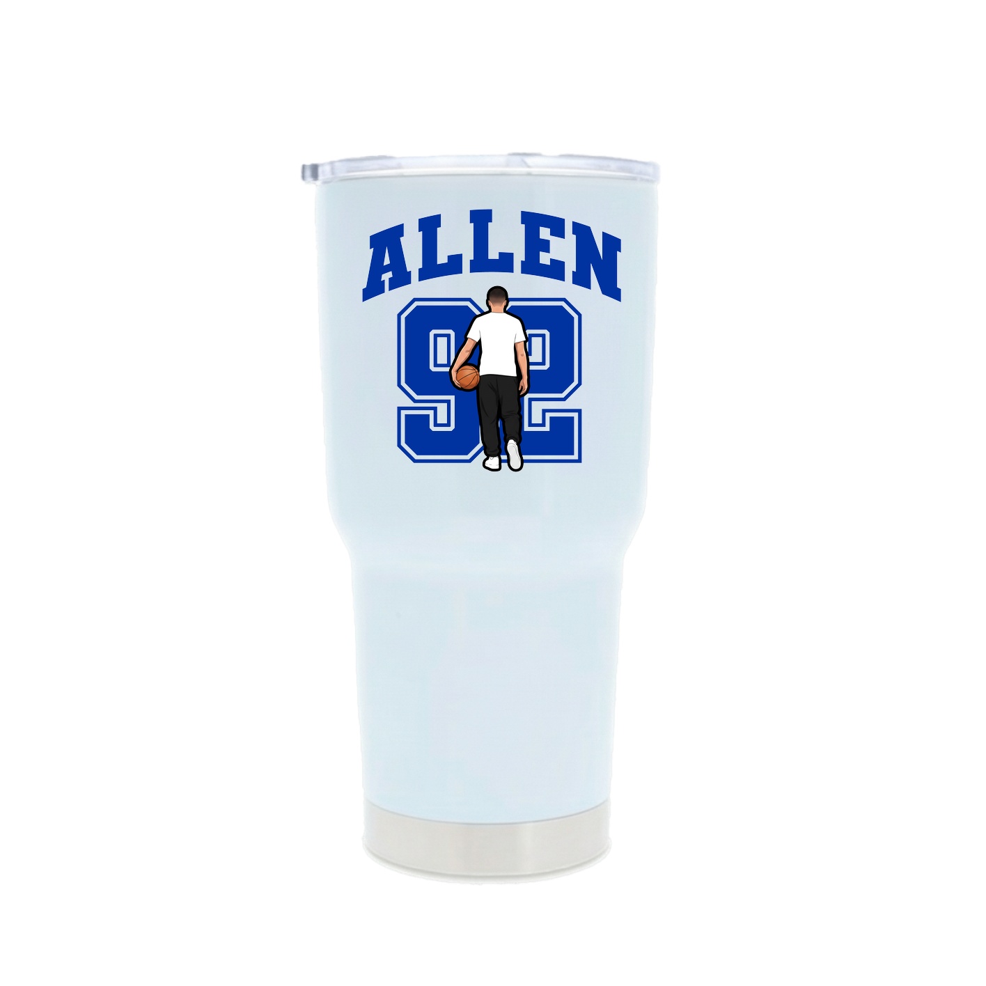 30oz Stainless Steel Tumbler — Number in White