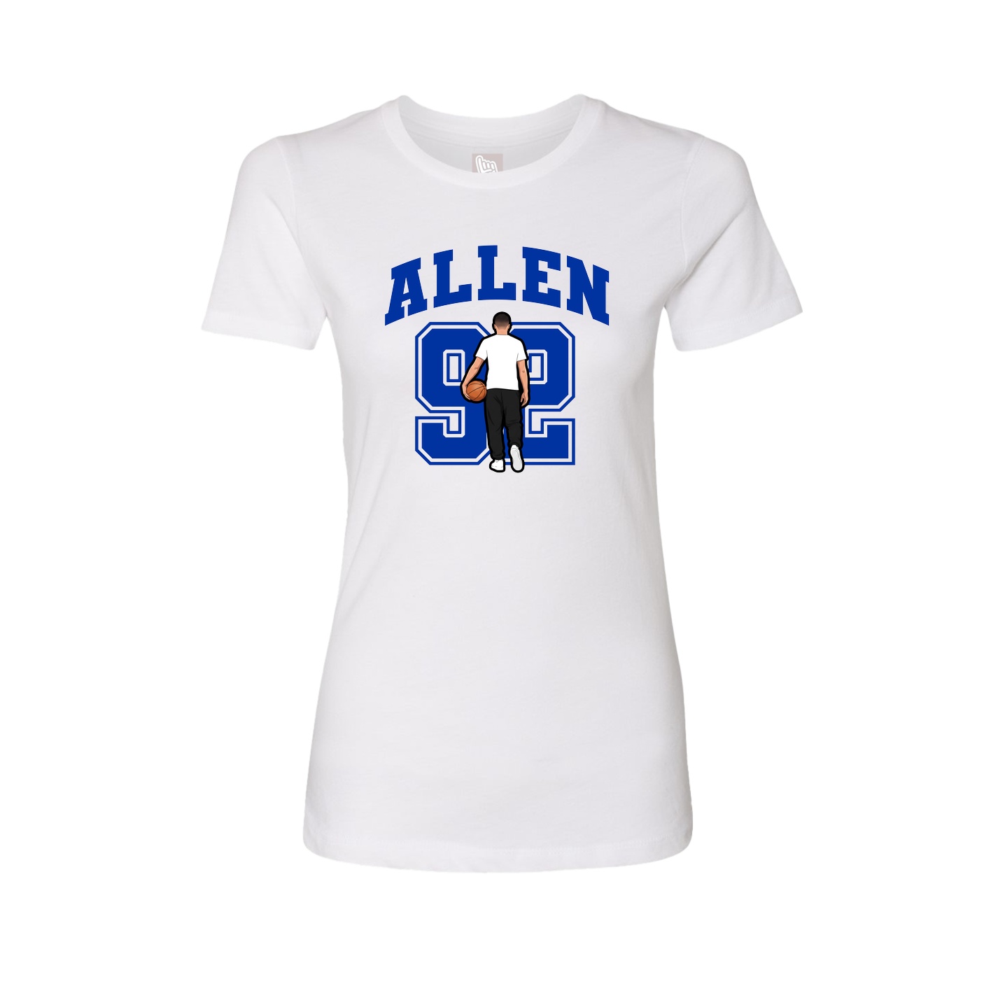 Fitted Women's Tee — Number in White