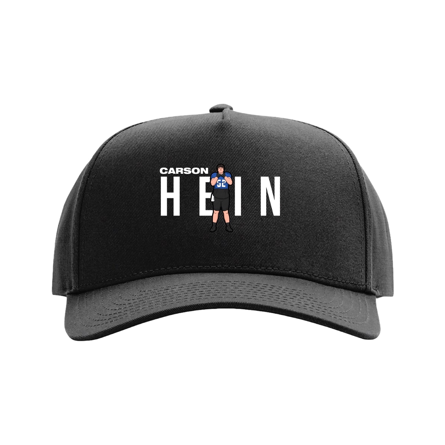 Full Fabric Five-Panel Champ Cap — Player Name in Black