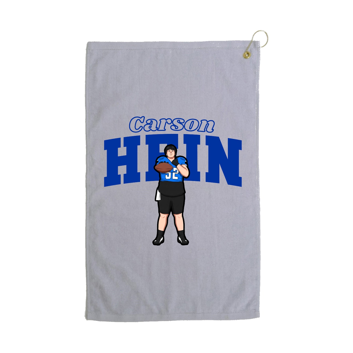 Golf Towel — Name Arch in Grey