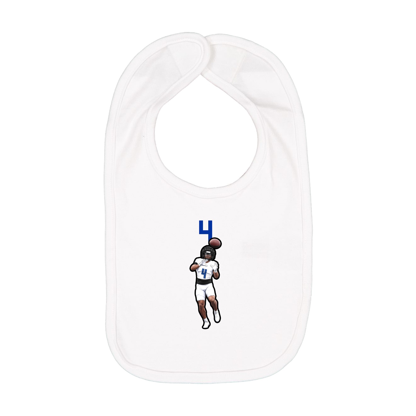 Infant Bib — Number Top in White