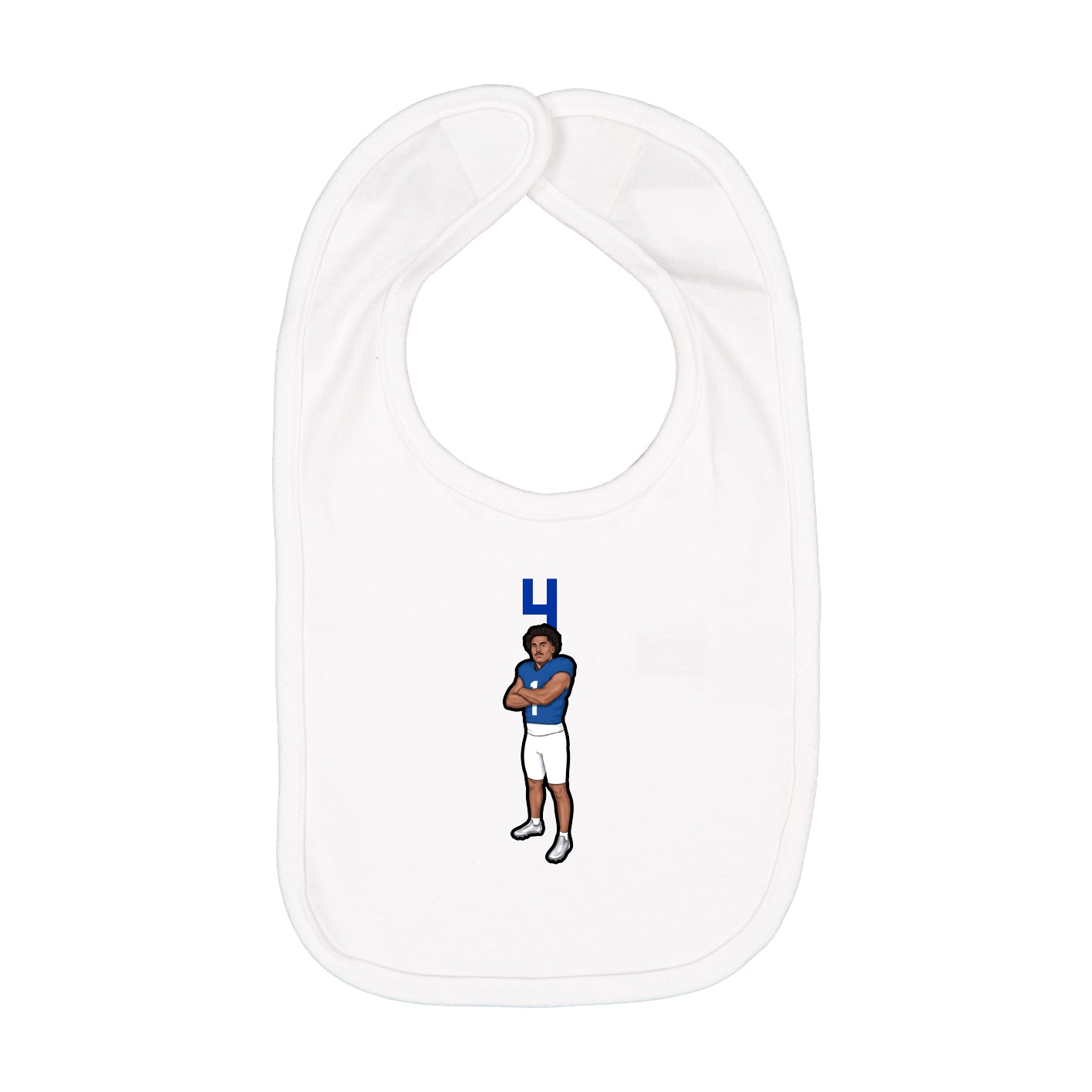 Infant Bib — Number Top in White