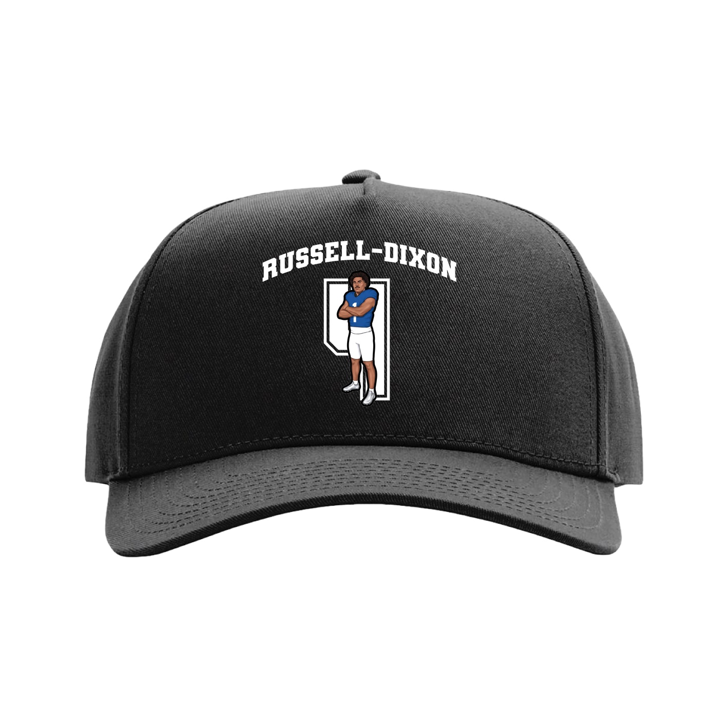 Full Fabric Five-Panel Champ Cap — Number in Black