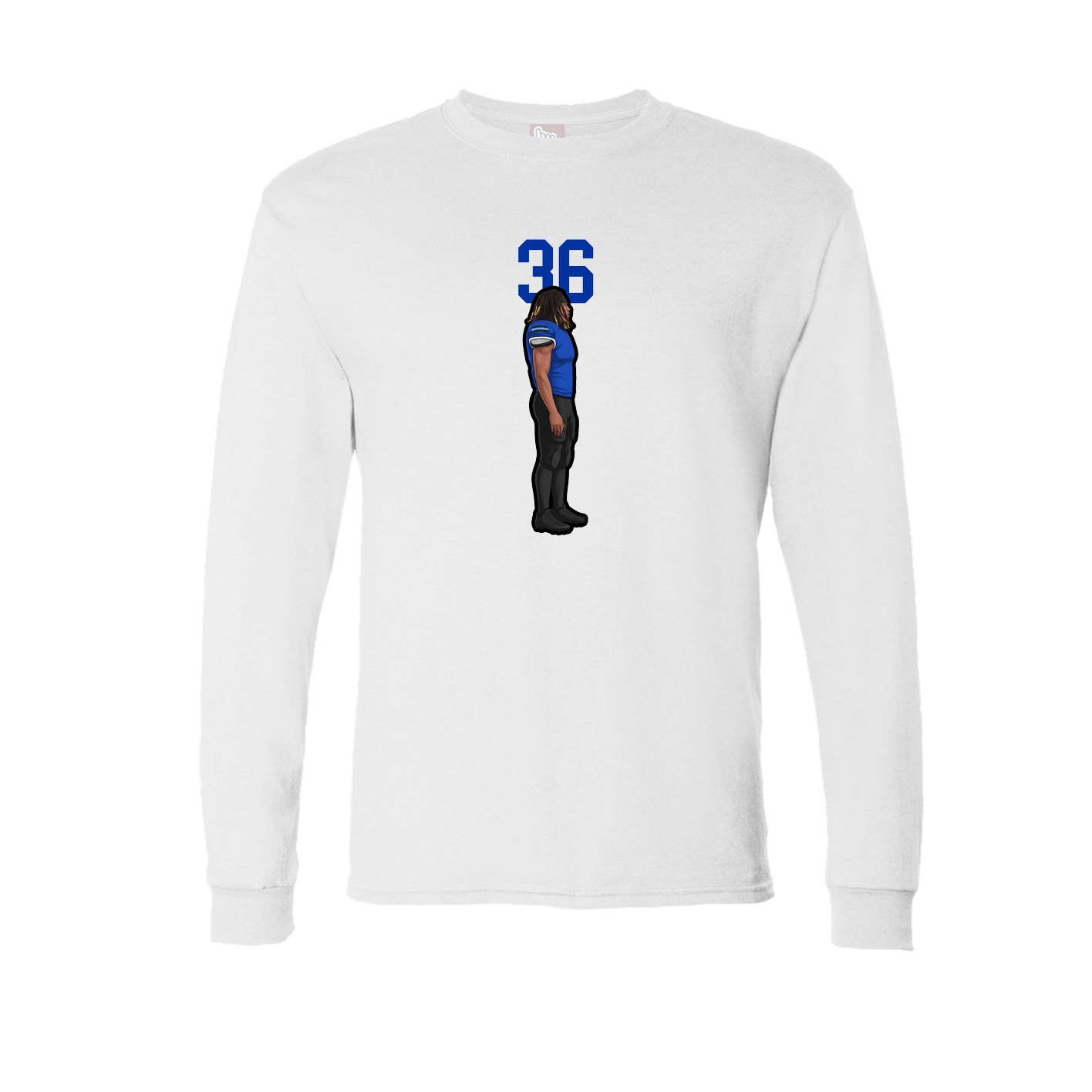 Long Sleeve Tee — Number Top in White