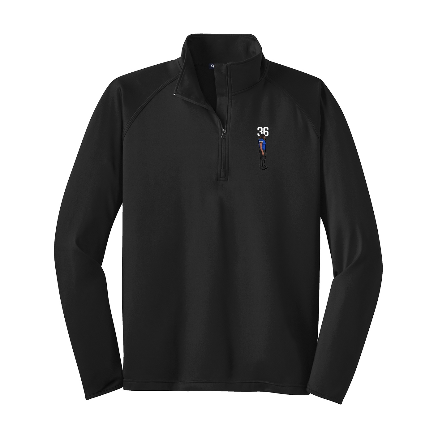 Q-Zip Pullover — Number Top in Black