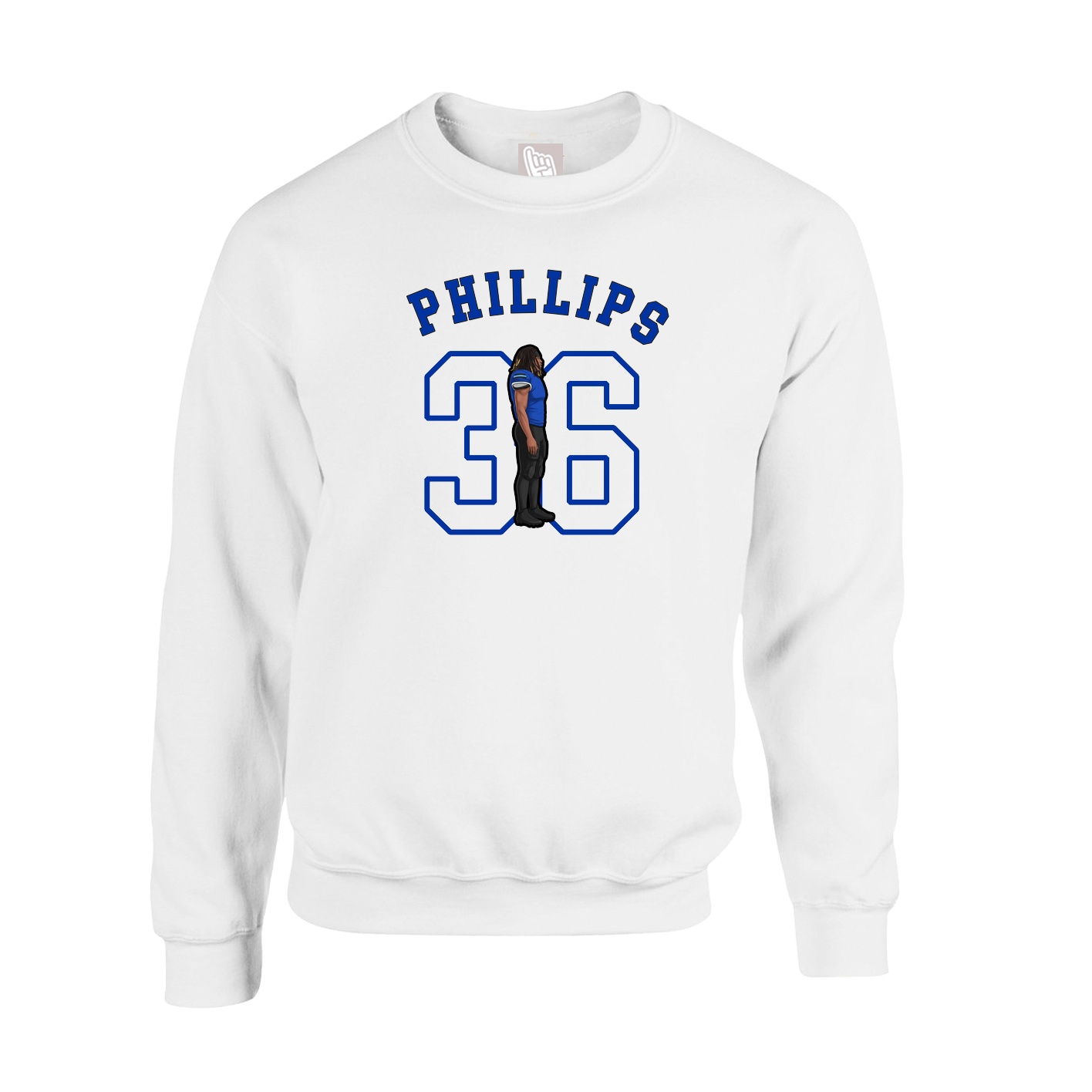 Fleece Crew — Shirsey Arch in White