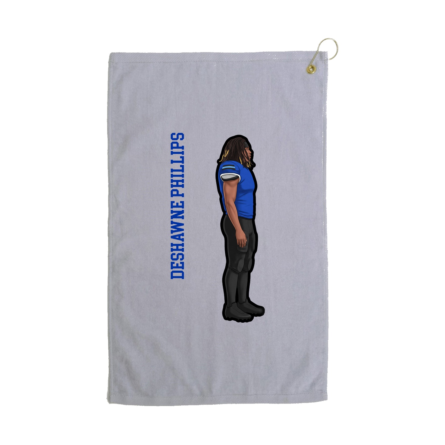 Golf Towel — Name Vertical in Grey