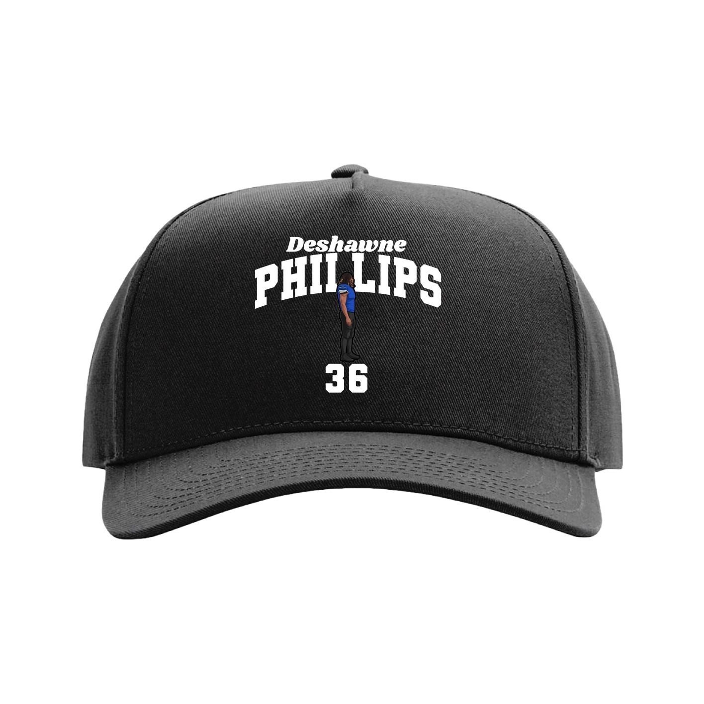 Full Fabric Five-Panel Champ Cap — Signature Arch in Black