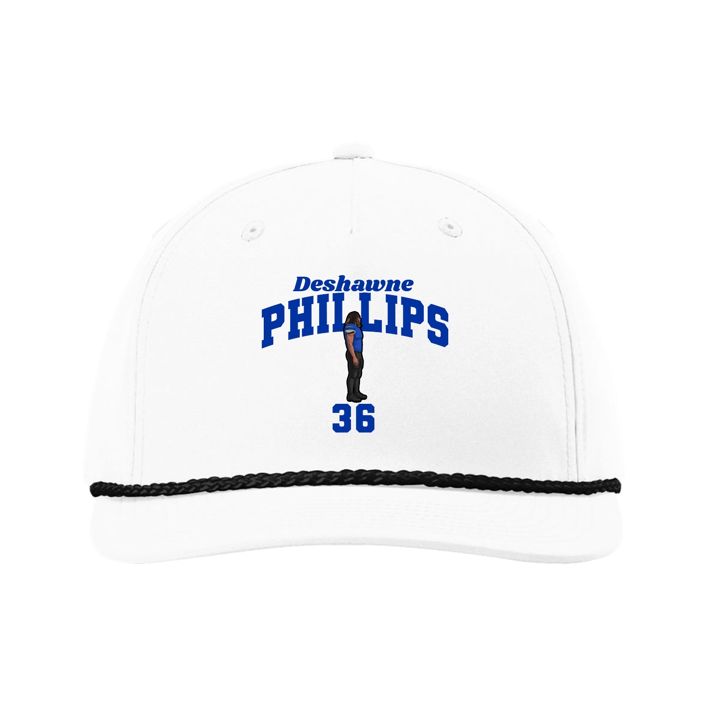 Five-Panel Classic Rope Cap — Signature Arch in White