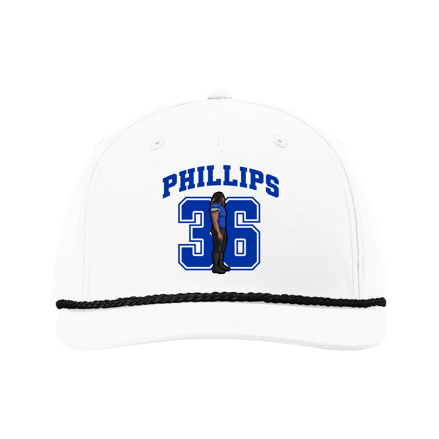 Five-Panel Classic Rope Cap — Number in White