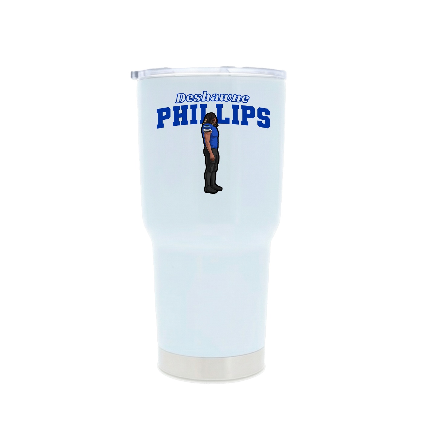 30oz Stainless Steel Tumbler — Name Arch in White