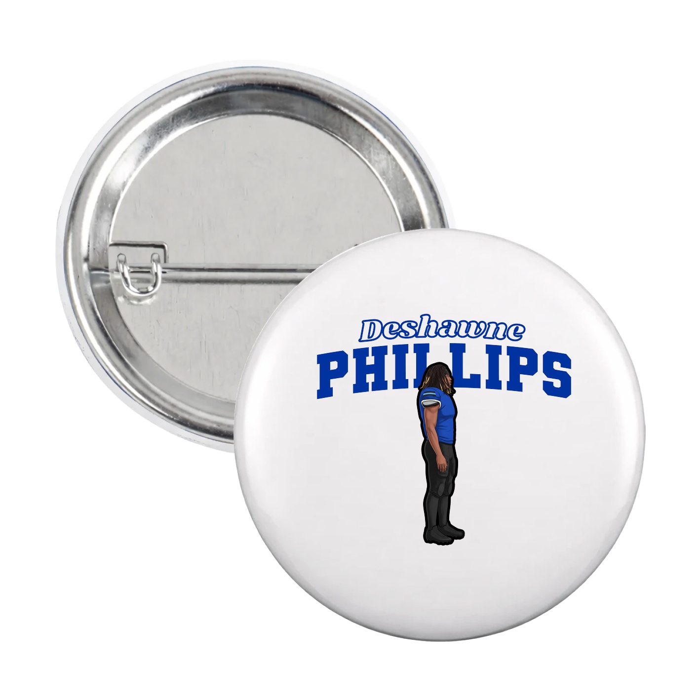 Game Day Button — Name Arch in White