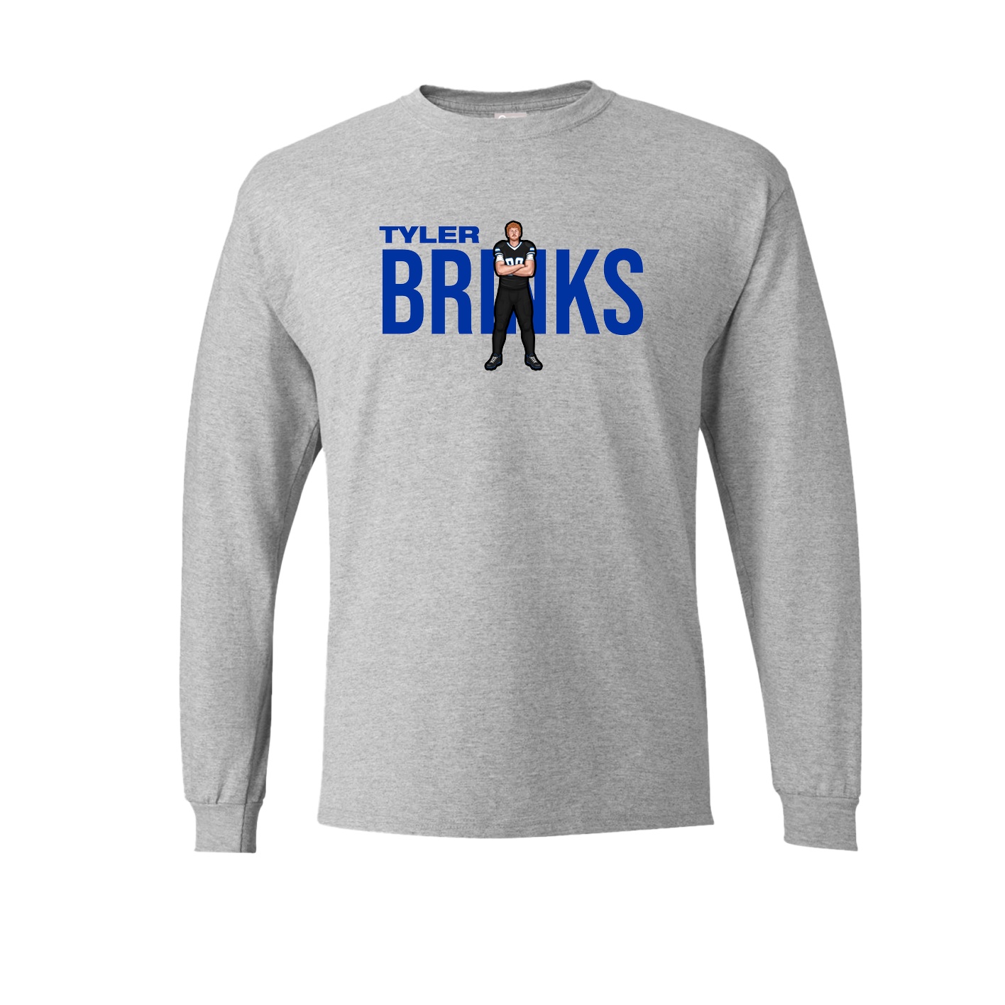Long Sleeve Tee — Player Name in Grey
