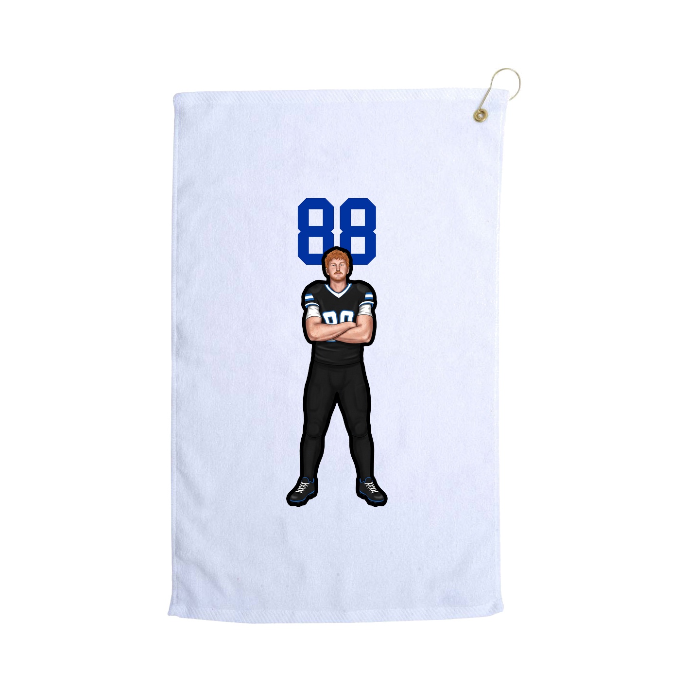 Golf Towel — Number Top in White