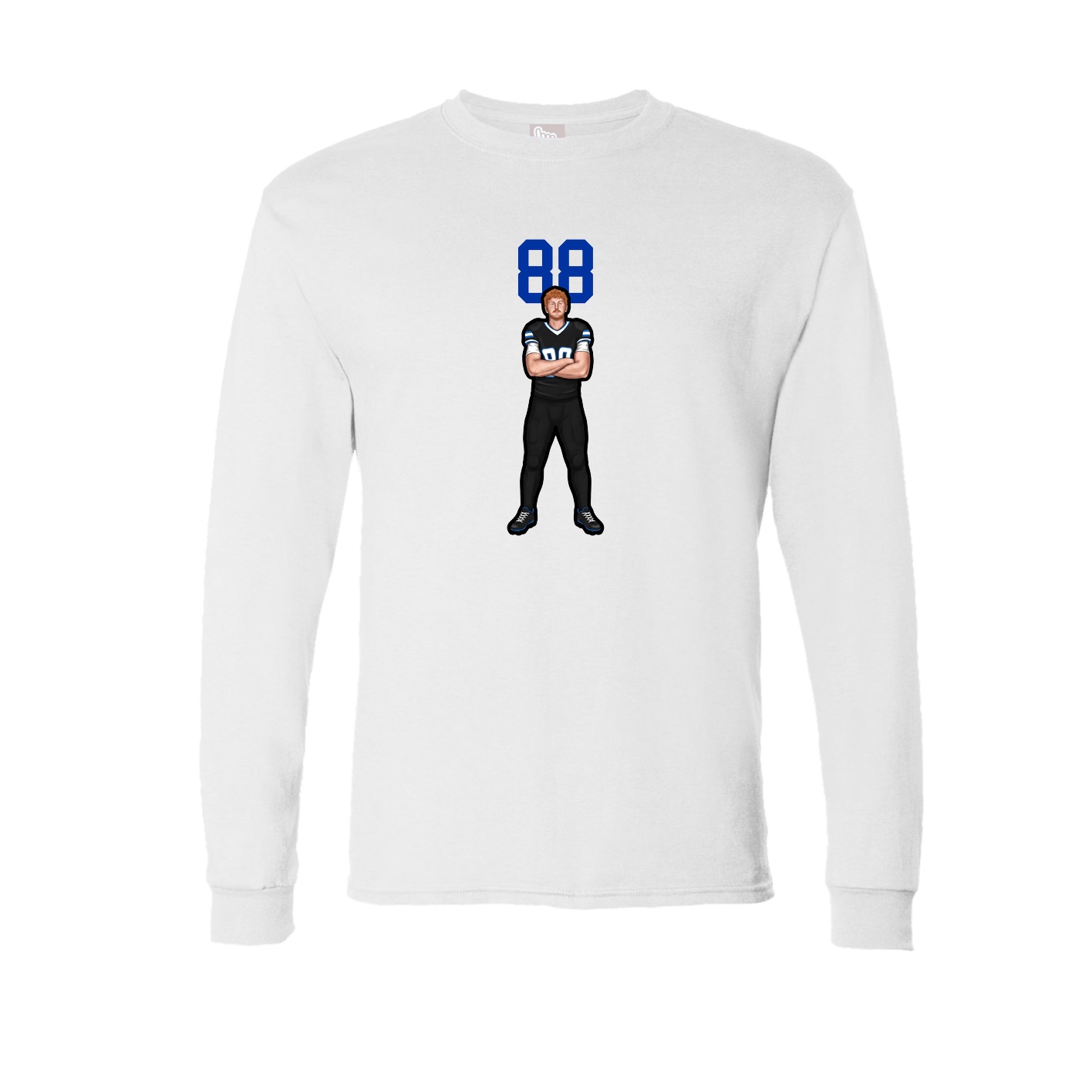 Long Sleeve Tee — Number Top in White