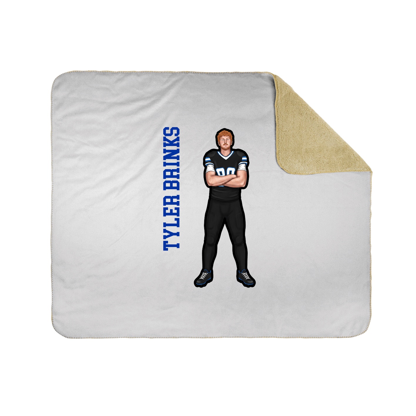 Throw Blanket — Name Vertical in White