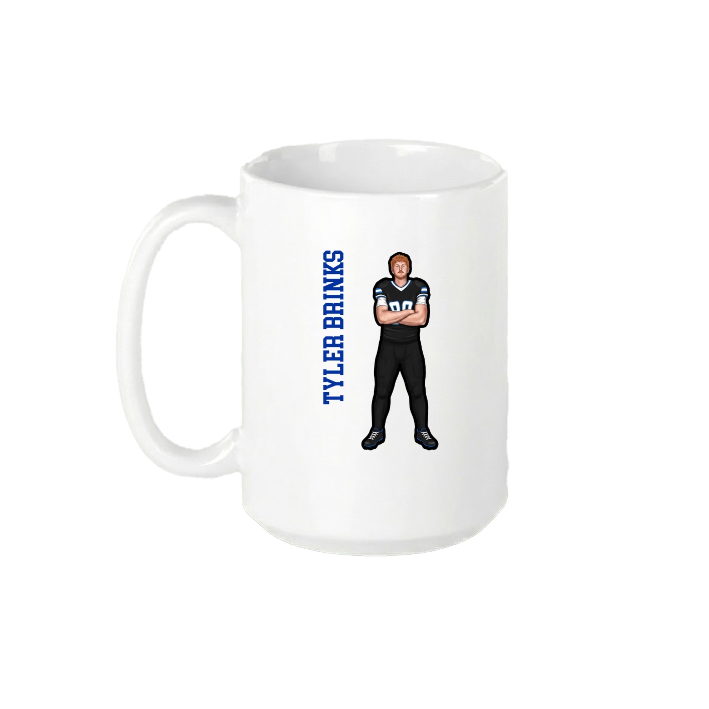 15oz Coffee Mug — Name Vertical in White