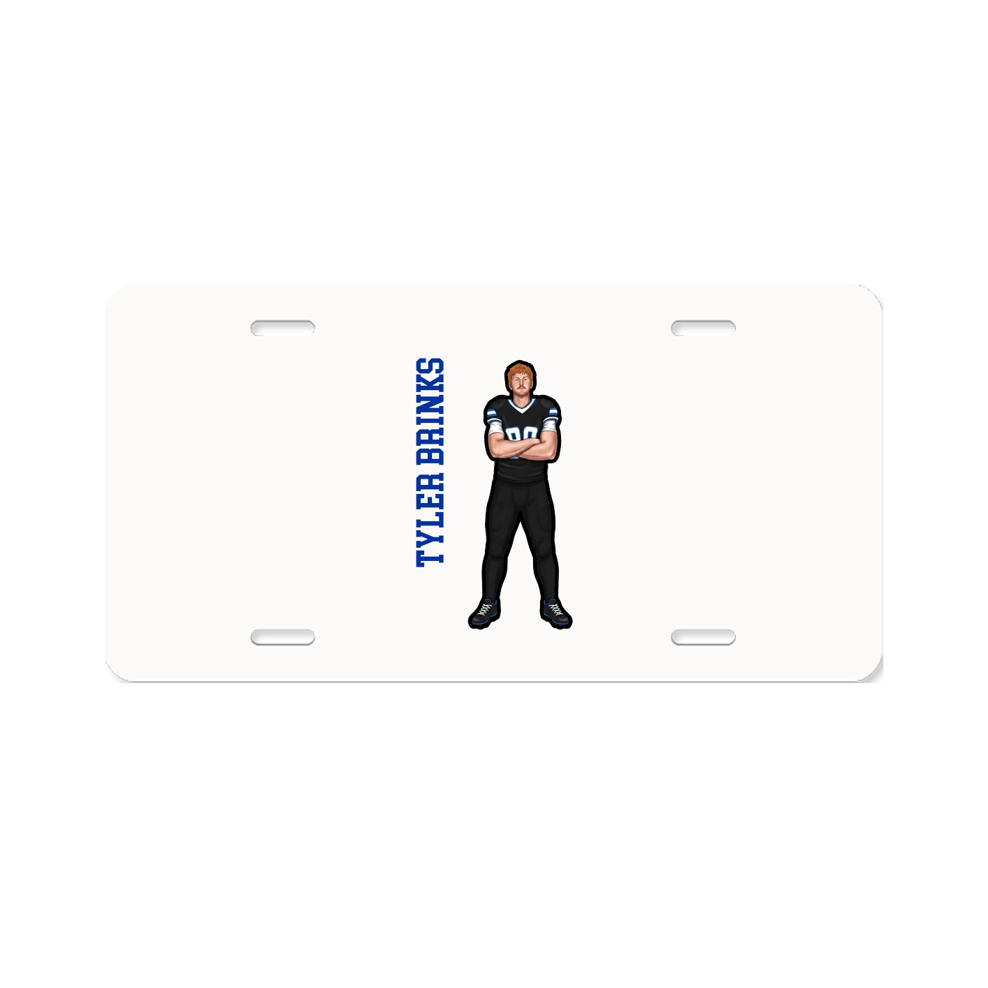 License Plate — Name Vertical in Classic