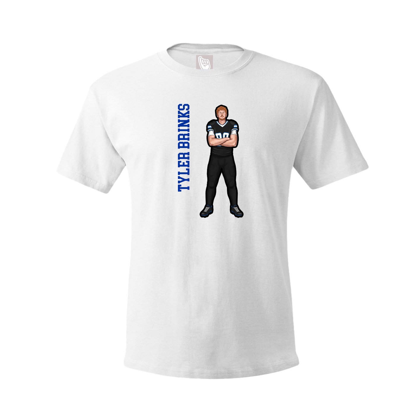 Tee — Name Vertical in White