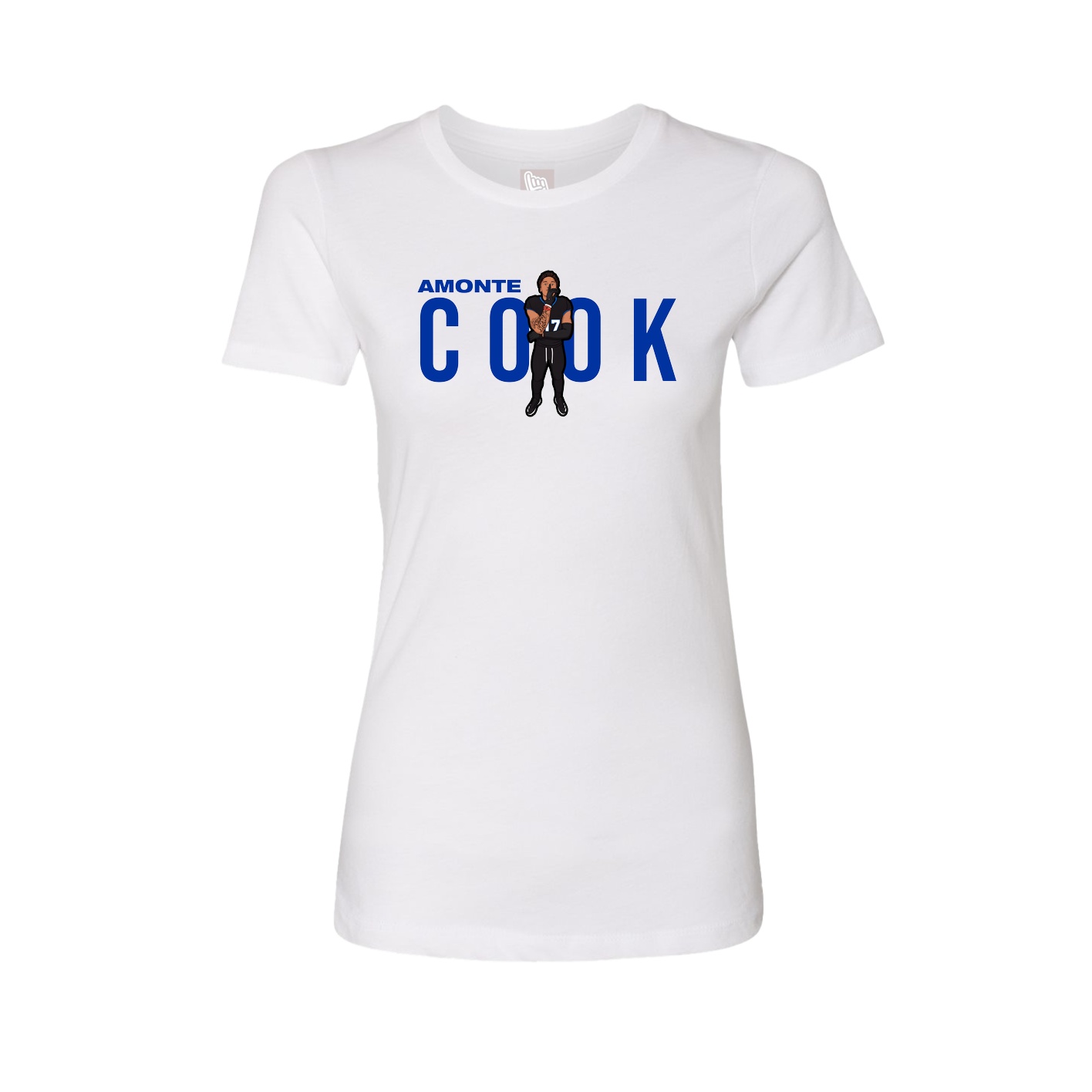 Fitted Women's Tee — Player Name in White