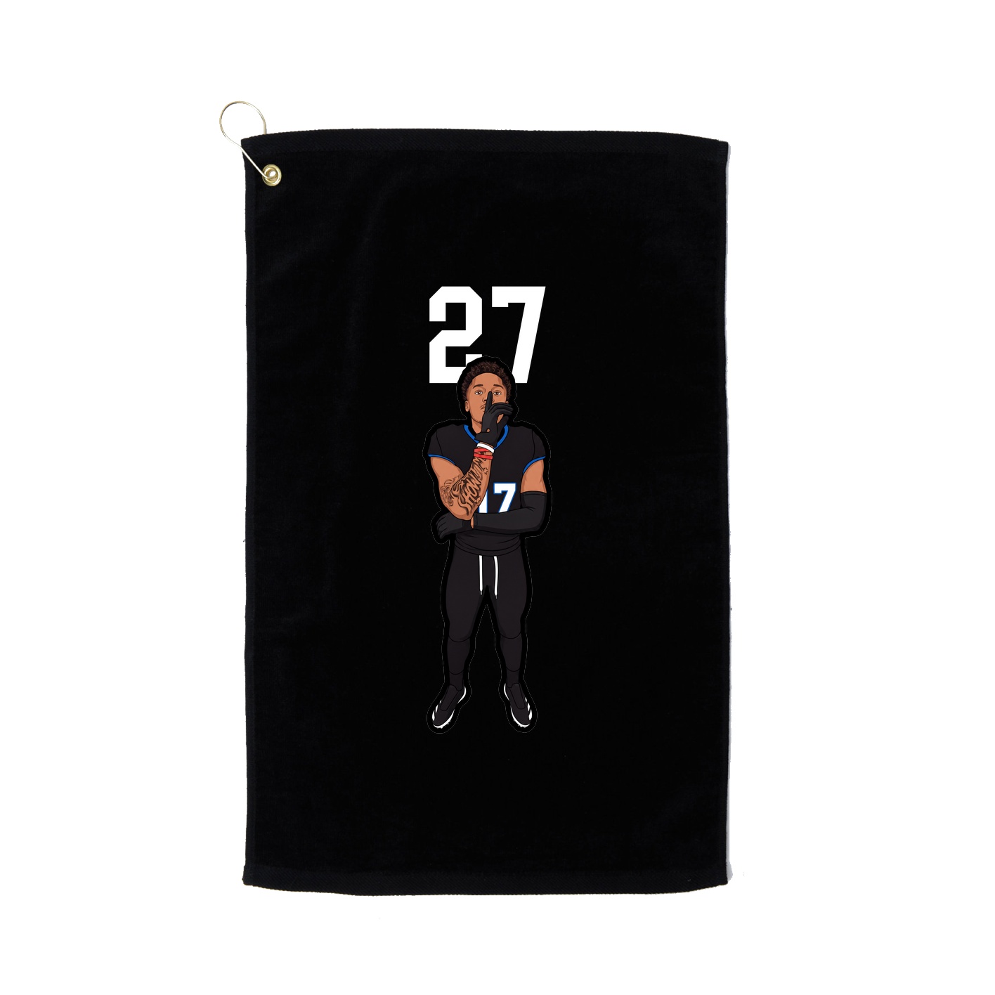 Golf Towel — Number Top in Black