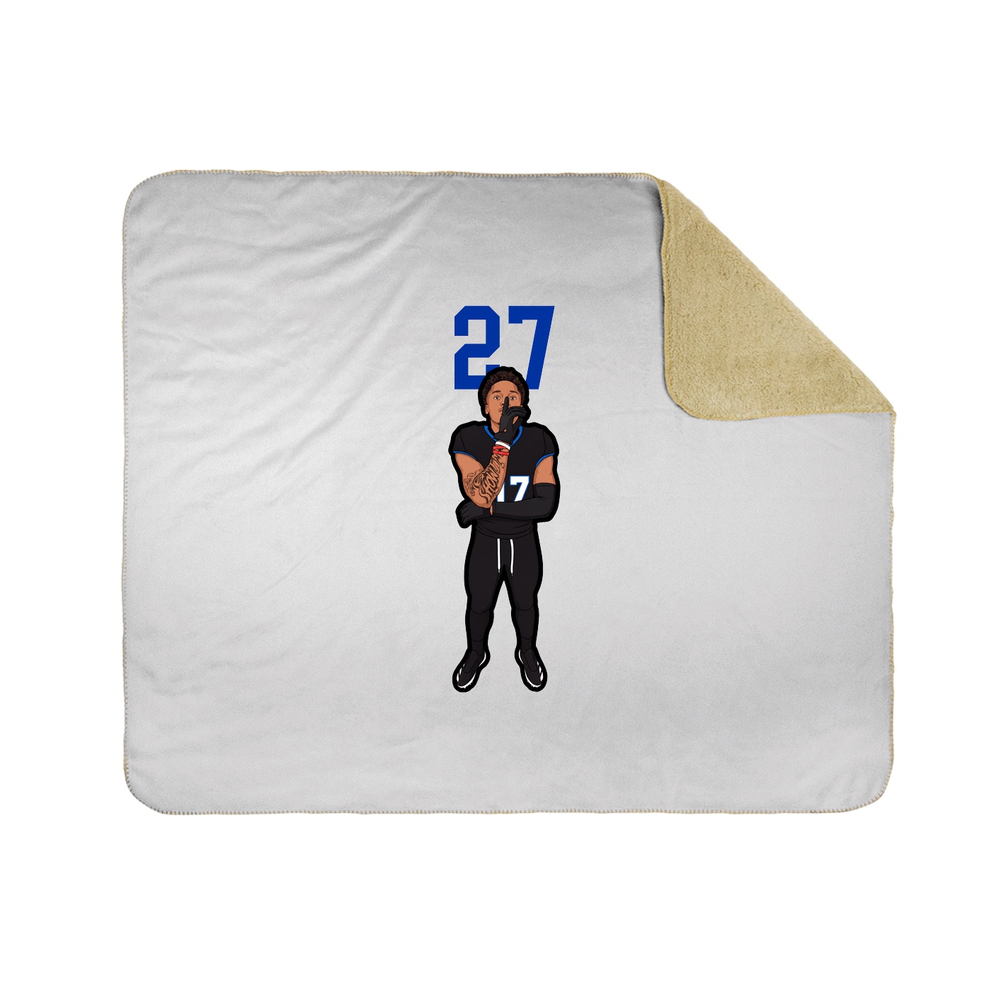 Throw Blanket — Number Top in White
