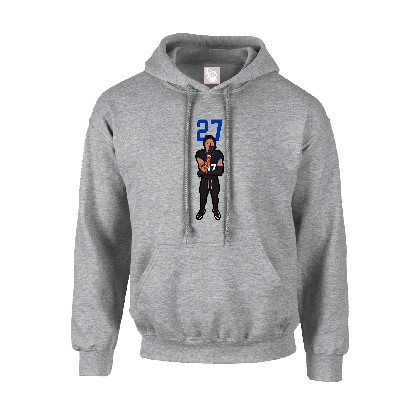 Hoodie — Number Top in Grey