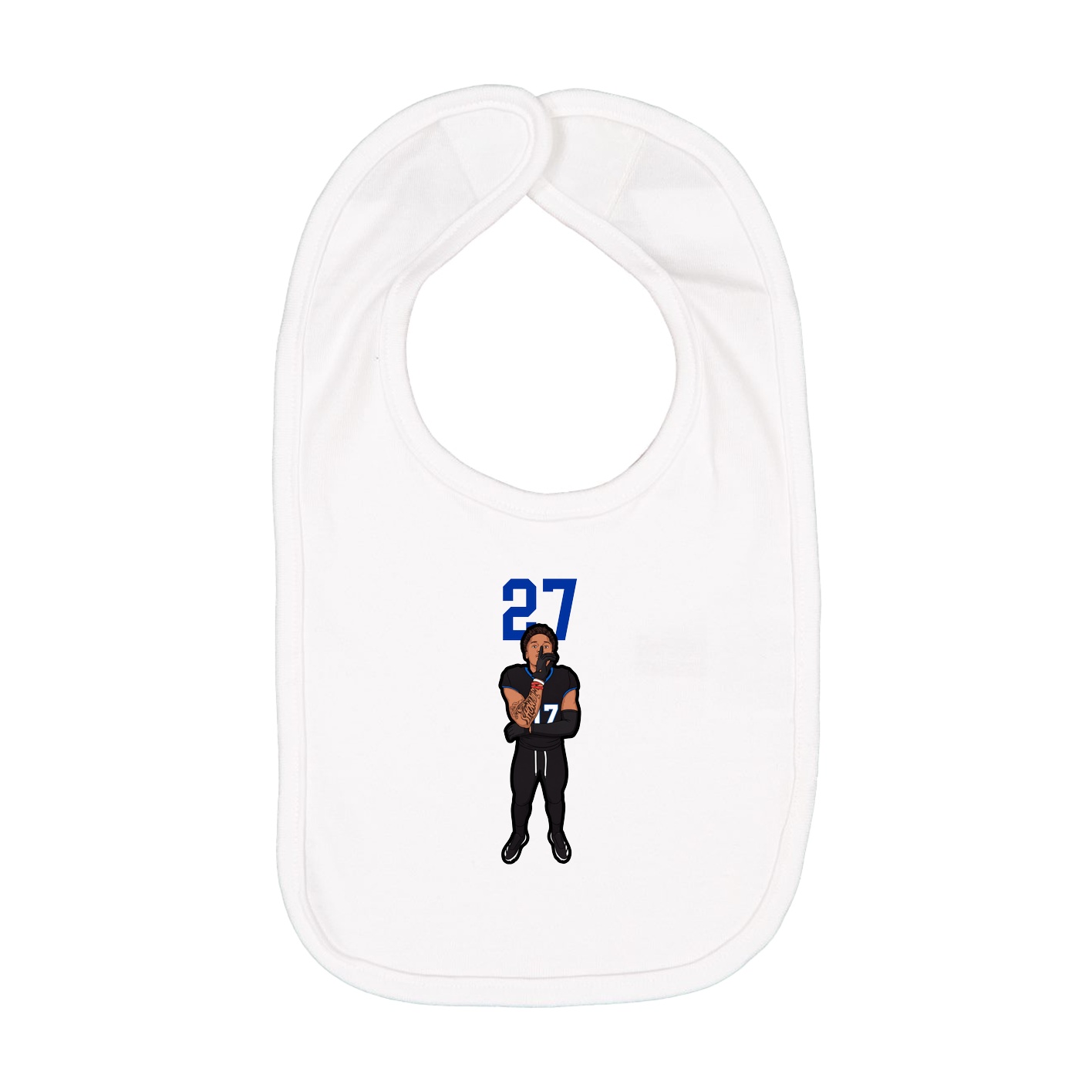 Infant Bib — Number Top in White